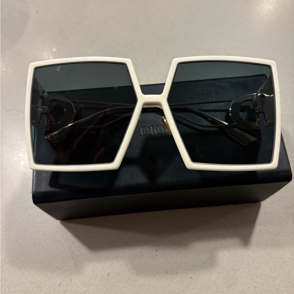 Dior White Square Sunglasses